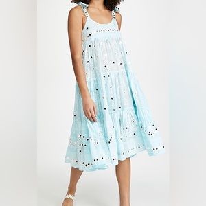 NWT Juliet Dunn Turquoise 70s Sun Dress